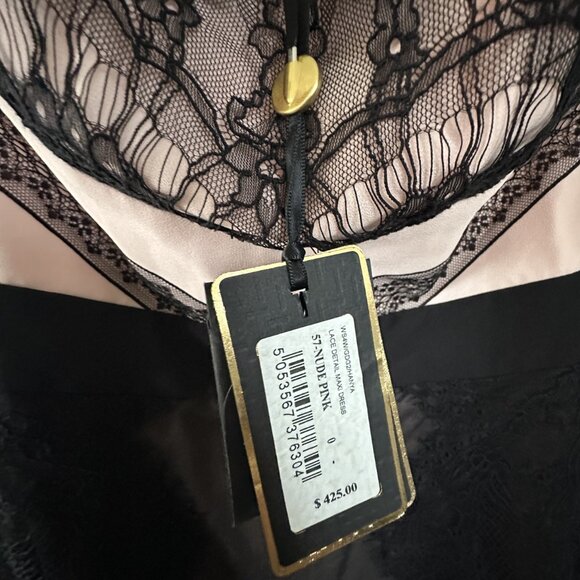 TED BAKER LONDON Black and Nude Pink Lace Detail Maxi Dress - Picture 14 of 14